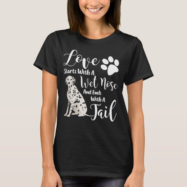 Gullig hund älskaregåva för Dalmatian T-tröja T Shirt (Framsida)