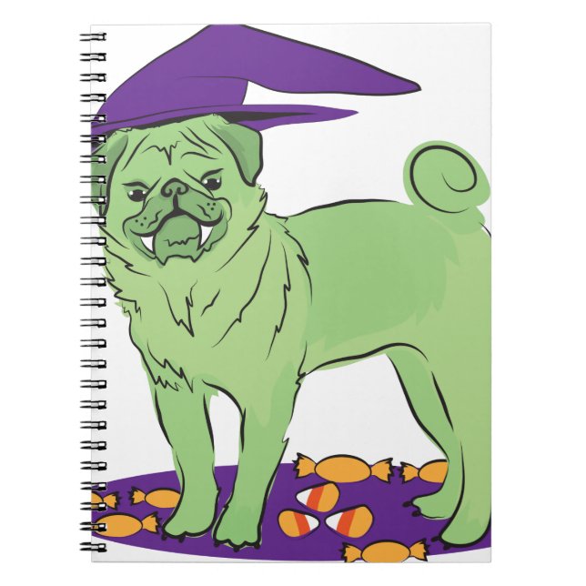 Gullig hund för mopsHalloween valp Anteckningsbok (Framsidan)