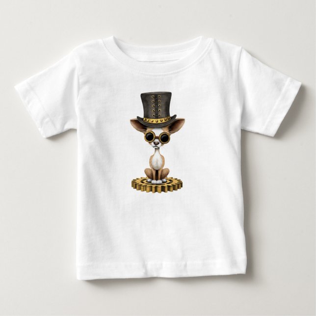 Gullig hund för Steampunk Chihuahuavalp Tröja (Framsida)