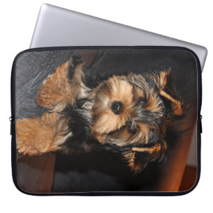 Gullig hund för valp för Yorkshire Terrier Laptop Sleeve