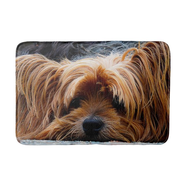 Gullig hund för Yorkshire Terrier Badrumsmatta (Framsidan)