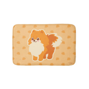 Gullig hund Kawaii Pomeranian Badrumsmatta