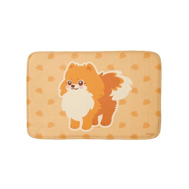 Gullig hund Kawaii Pomeranian Badrumsmatta (Framsidan)