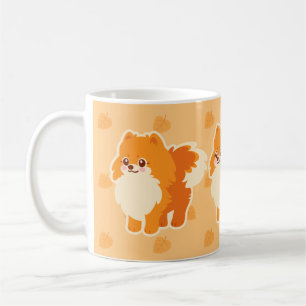Gullig hund Kawaii Pomeranian Kaffemugg