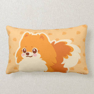 Gullig hund Kawaii Pomeranian Lumbarkudde