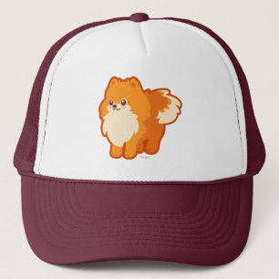 Gullig hund Kawaii Pomeranian Truckerkeps