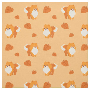 Gullig hund Kawaii Pomeranian Tyg