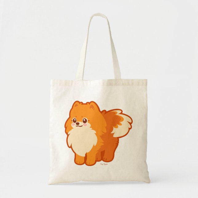 Gullig hund Kawaii Pomeranian Tygkasse (Framsidan)