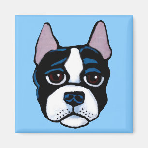 Gullig hund, valp för Boston tjurTerrier Magnet