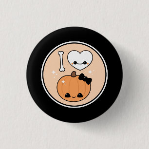Gullig I-hjärta Halloween Knapp