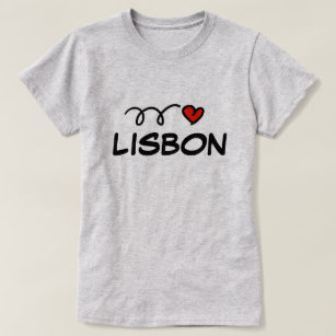 Gullig I-hjärtaLisbon t skjorta för kvinnor T-shirt