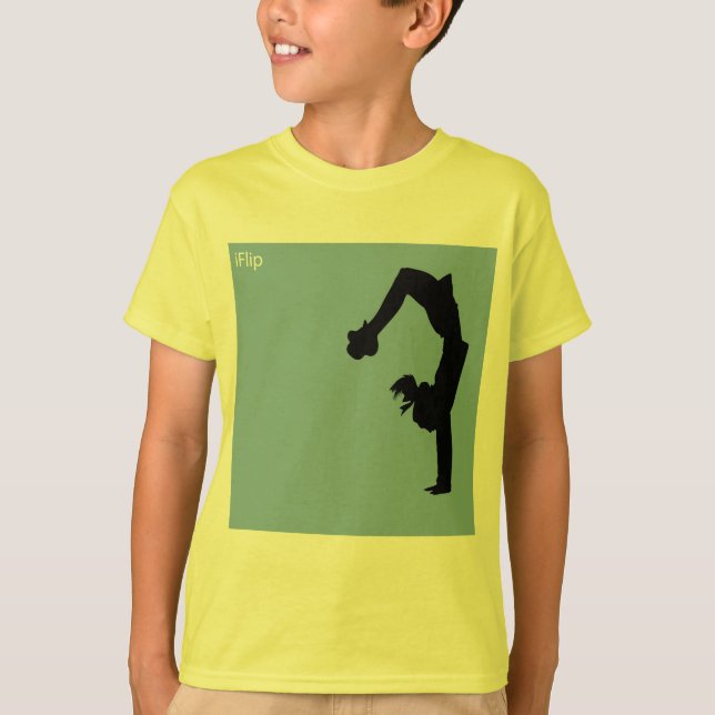 Gullig iFlipgymnastikskjorta T-shirt (Framsida)