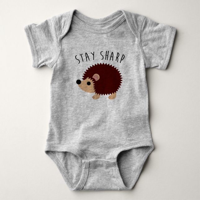 Gullig igelkottbabyBodysuit Tröja (Framsida)