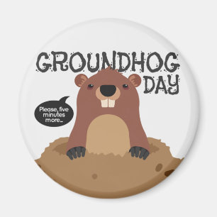 Gullig illustration för tecknad för groundhogdag magnet