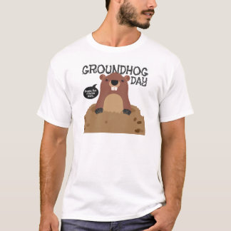 Gullig illustration för tecknad för groundhogdag tee shirt