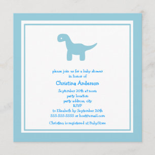 Gullig inbjudan för blåttDinosaurbaby shower