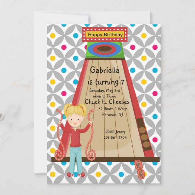 Gullig inbjudan för födelsedag för galleriSkee (Framsida)