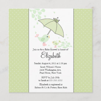 GULLIG inbjudan för mamma- & babyfågelbaby shower