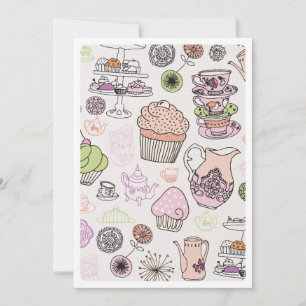 Gullig inbjudan för mönster för muffin för