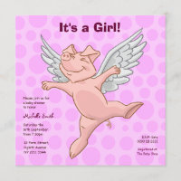 Gullig inbjudan för party för flyggrisbaby shower