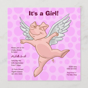 Gullig inbjudan för party för flyggrisbaby shower