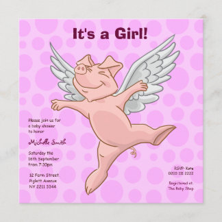 Gullig inbjudan för party för flyggrisbaby shower