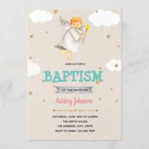 Gullig inbjudan för pojkeängeldop