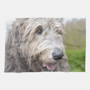 Gullig irländsk Wolfhound Kökshandduk