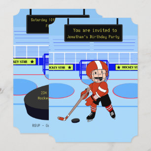 Gullig ishockeystjärnafödelsedag inbjudningar