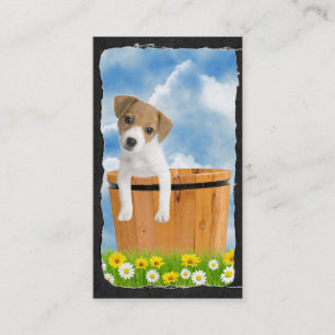 Gullig jackRussell valp Visitkort