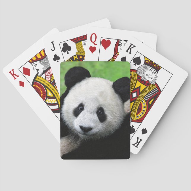 Gullig jätte- Panda som leker kort Casinokort (Baksidan)