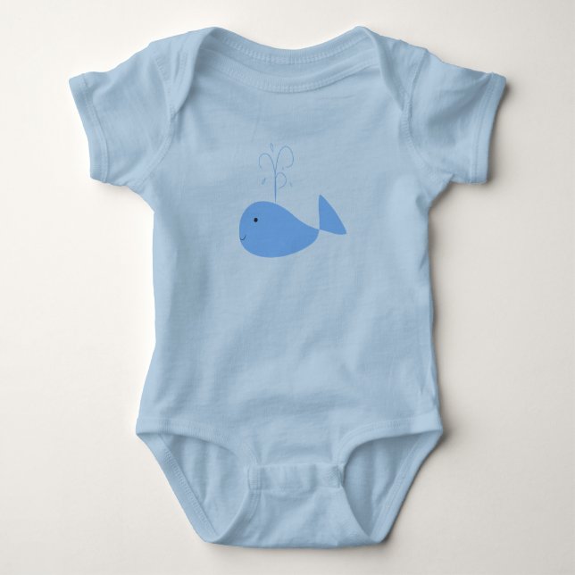 Gullig Jersey för blåttdelfinbaby Bodysuit Tee (Framsida)