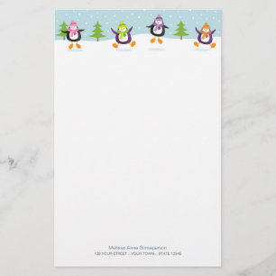 Gullig Jolly banhoppningpingvinnovelty Brevpapper
