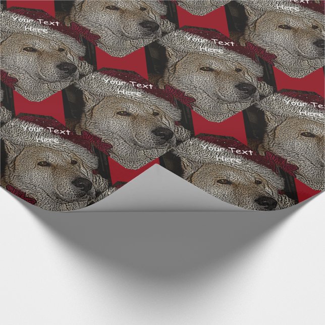 Gullig jul akita i rött santa hattporträtt presentpapper (Hörn)