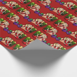 Gullig jul för Santa tecknadelefanter Presentpapper