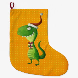 Gullig jul T-rex Stor Julstrumpa