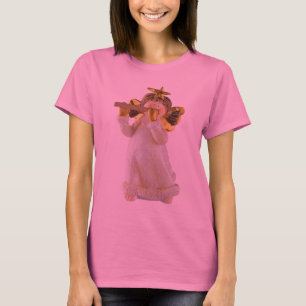 Gullig julängel som leker en flöjt tee shirt