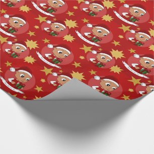 Gullig julbebistecknad presentpapper