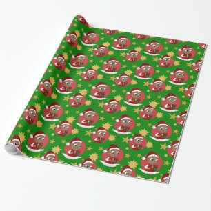 Gullig julbebistecknad presentpapper