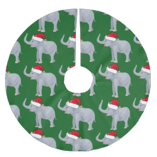 Gullig julelefant julgransmatta borstad polyester