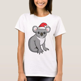 Gullig julKoala i skjorta för Santa hattteckning T-shirt