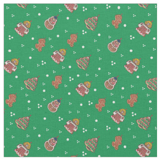 Gullig julpepparkakadesign tyg