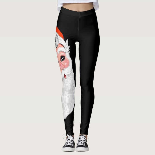 Gullig "jultomten" god jul leggings (Framsida)