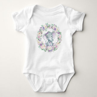 Gullig Jumpsuit för lavendelelefantbaby T Shirt