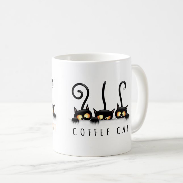 Gullig kaffekattmugg kaffemugg (Framsida höger)