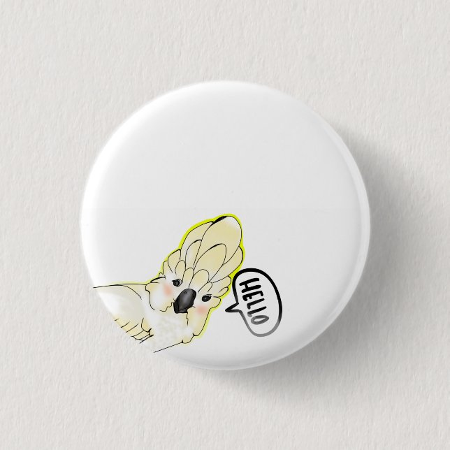 gullig kakaduafågel knapp (Framsida)