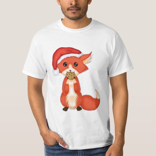 Gullig kakaräv som ha på sig en Santa hatt T-shirt (Framsida)