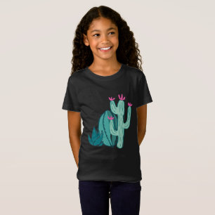 Gullig kaktus för rosor och för grönt t shirt