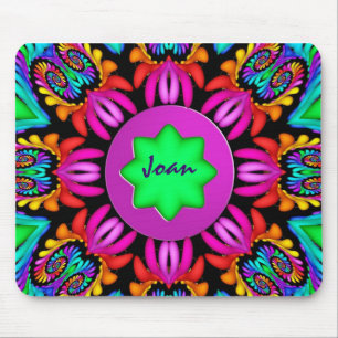 Gullig Kaleidoscope, spiralmousepad med namn Musmatta