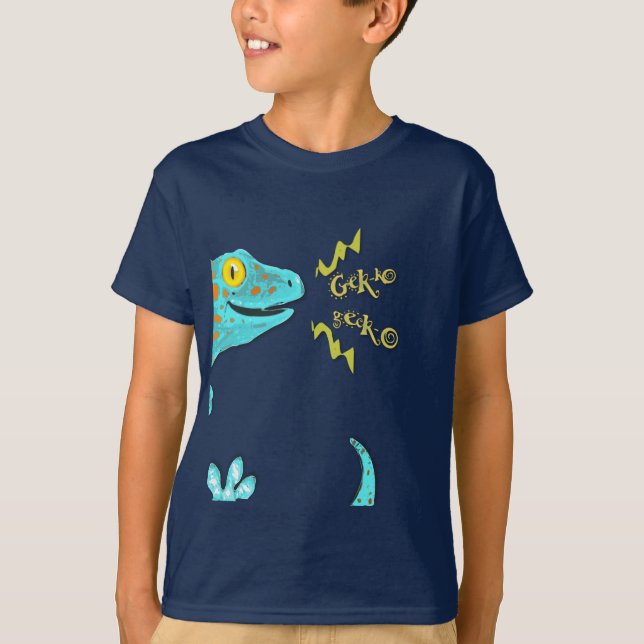 Gullig kallande Tokay "för Gekko gecko" Gecko Tee Shirt (Framsida)